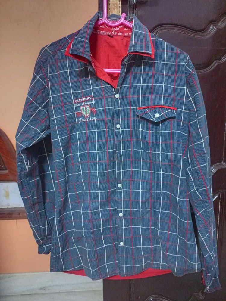 Checked Fashion Double Side Shirt