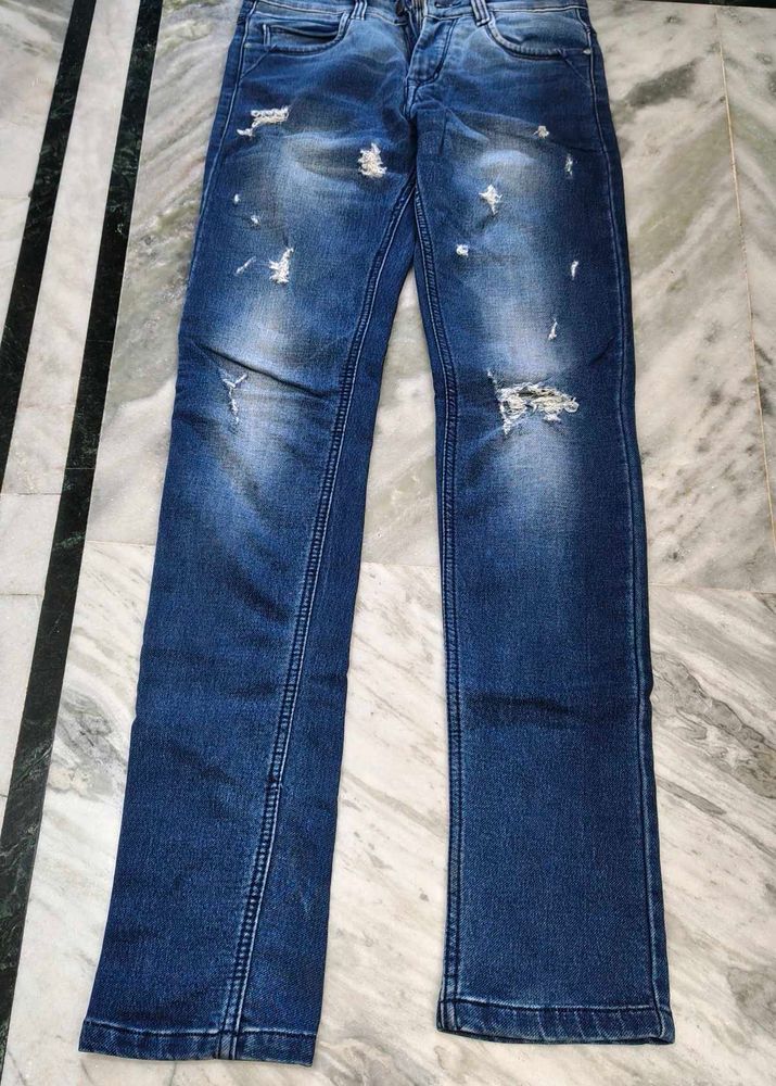 LINARIA Fashionable Men Blue Rough Jeans