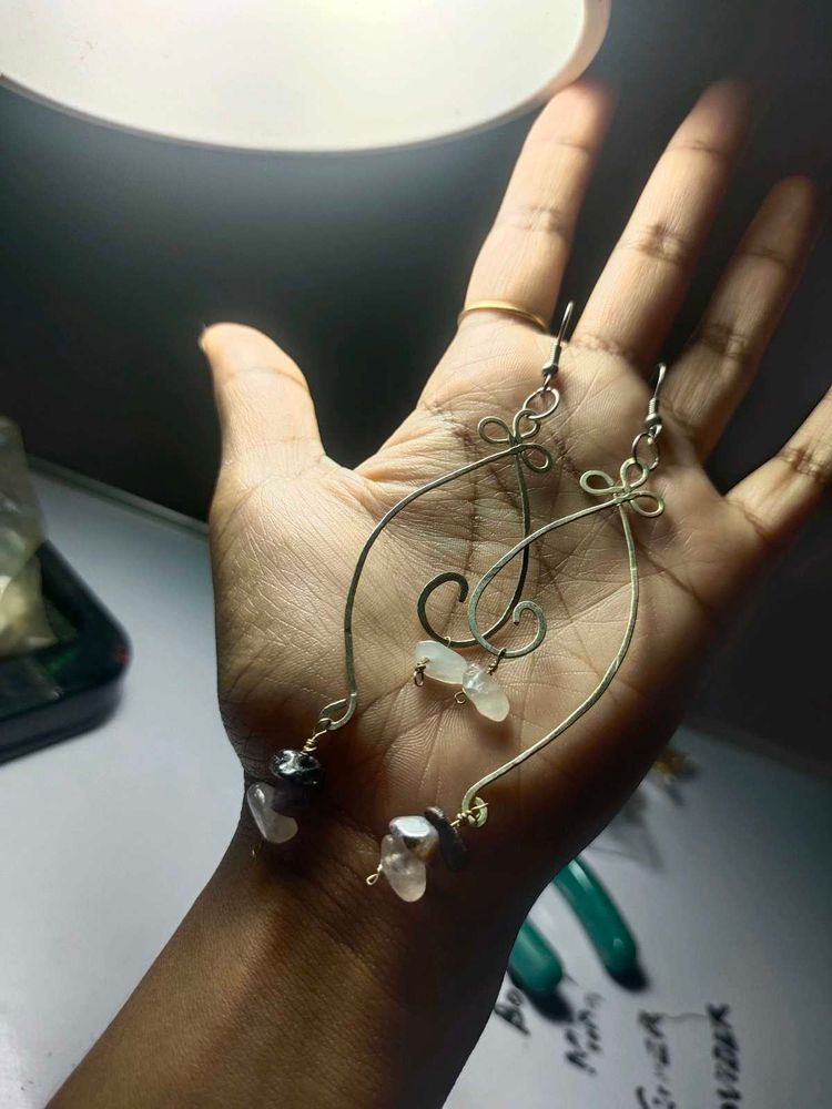Handmade Real Crystal Stone Earrings