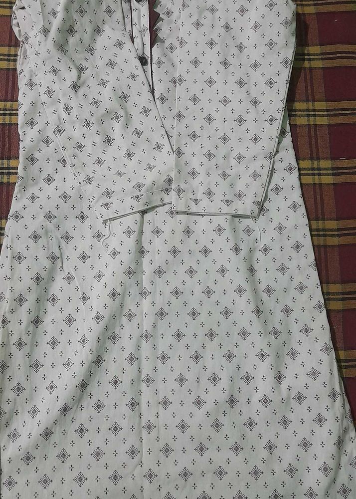 Printed White Kurta