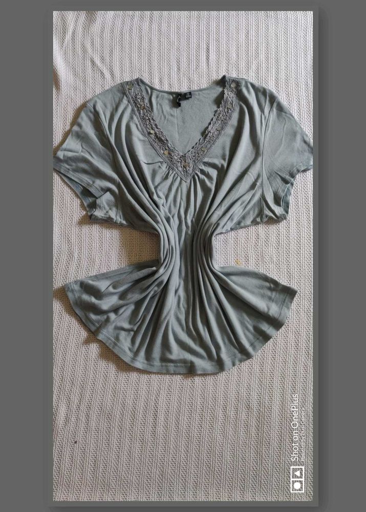 Embellished V-Neck Top