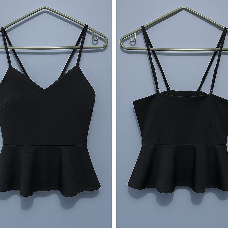 Black Peplum Cami Top