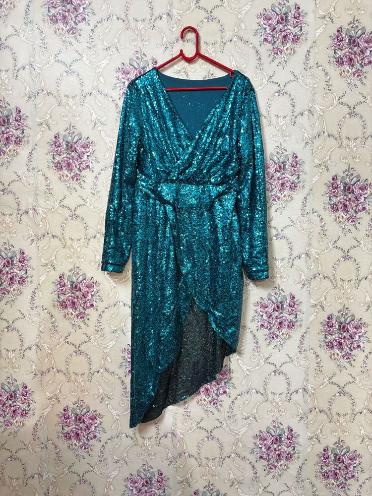 Sequin Emerald Green Party Dress