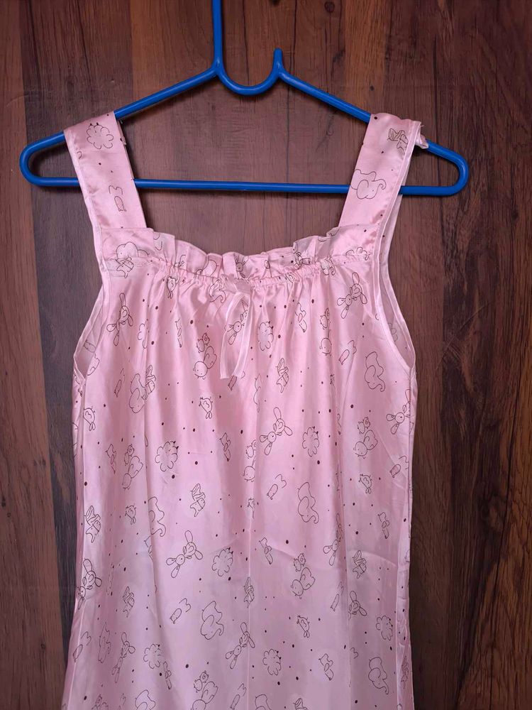Cute Pink Nighty with Print