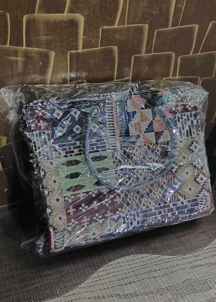Patterned Woven Tote Bag🫶