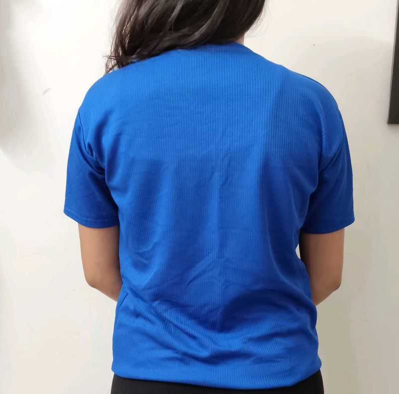 Blue Ribbed T-Shirt👕