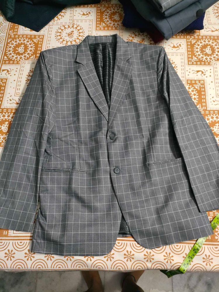 Gray Checkered Blazer