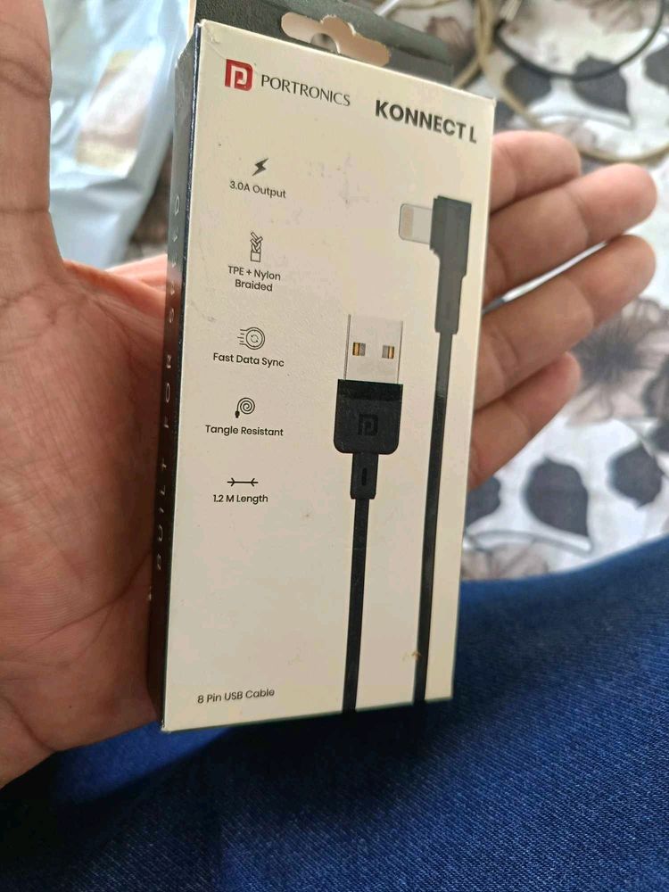 Portronics 8 Pin USB Cable
