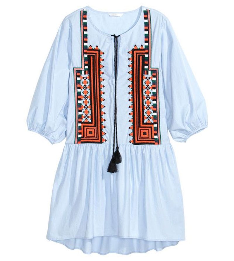 H&amp;M Boho Embroidered Dress