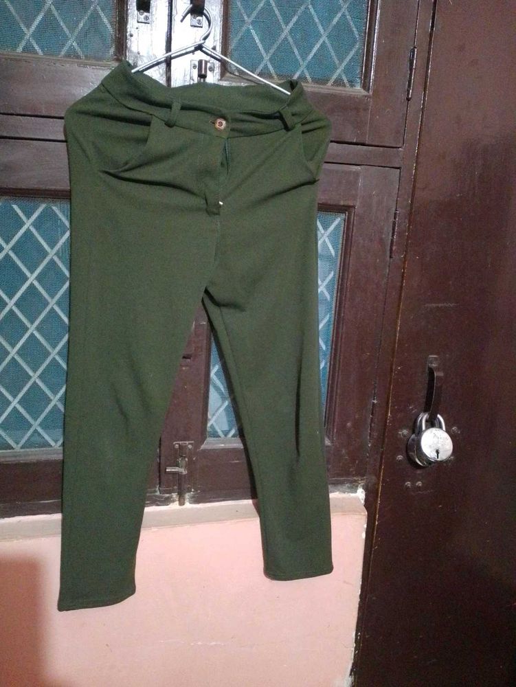 Green Casual Pants