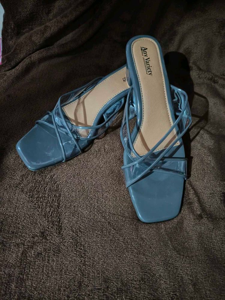 Grey Heeled Sandals