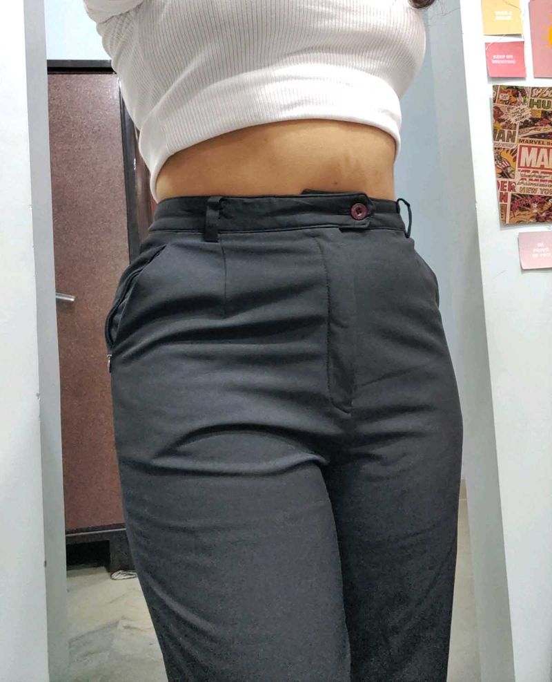 Black Straight Leg Trousers