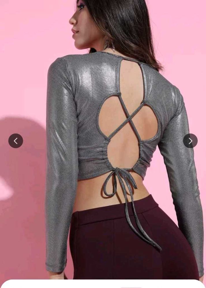 Shiny Unused Party Top Size - Medium