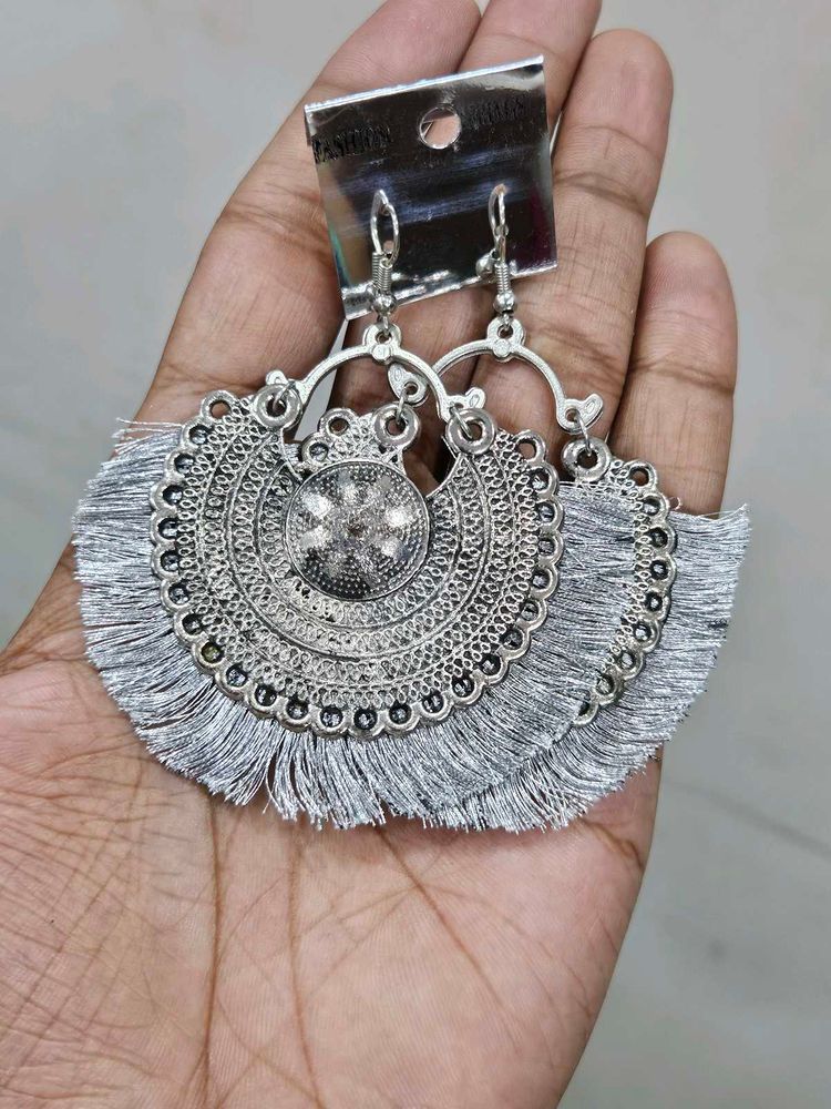 Silver Tassel Earrings