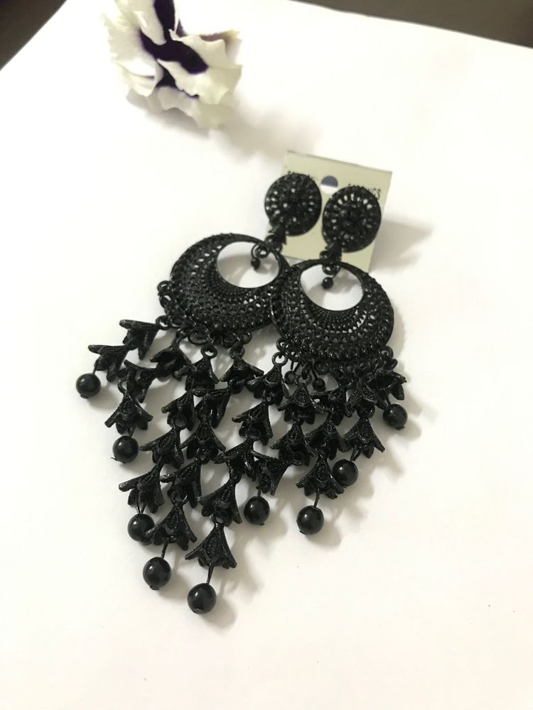 Earrings/ Black oxidised Jhumkis