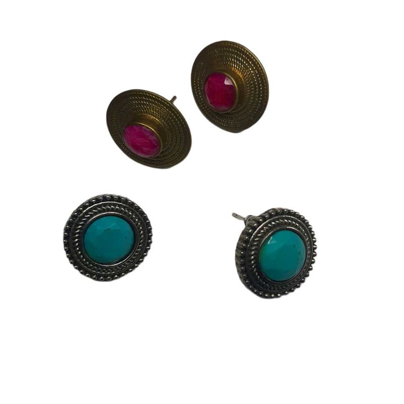 Vintage Stud Earrings - Set of 2