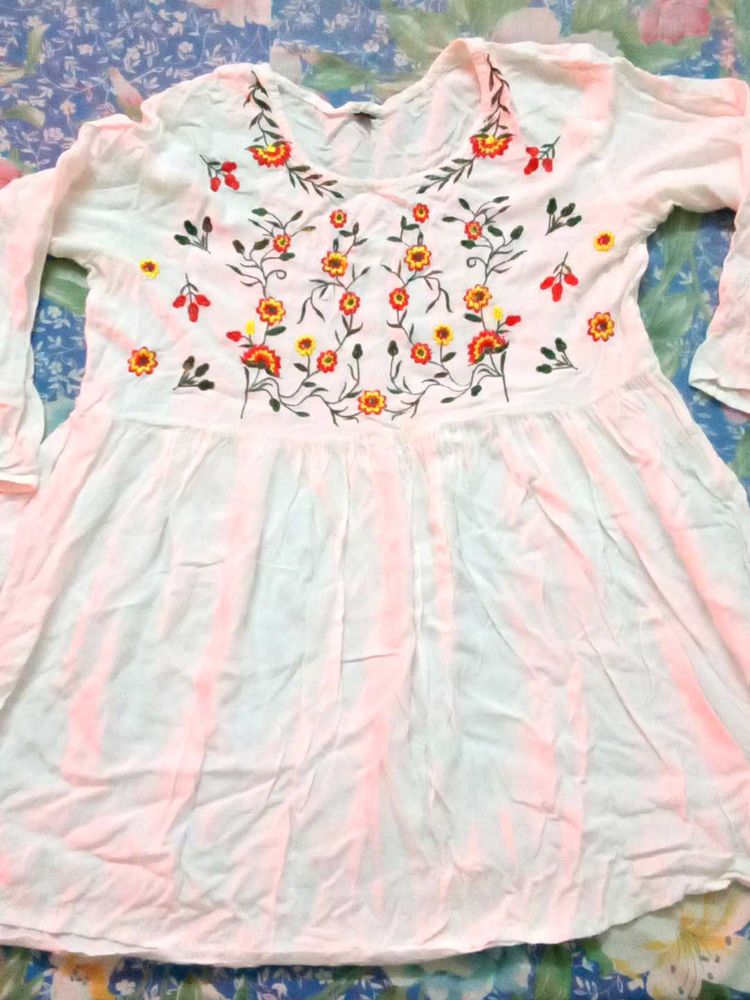 Embroidered Peasant Top
