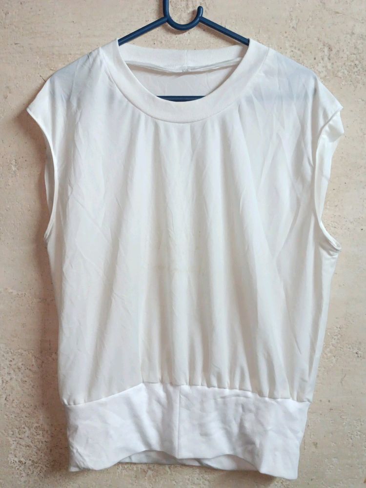 Summer Oversized Fashion Top Sleeveless White