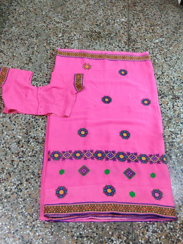 Pink Mekhela Beautiful Saree
