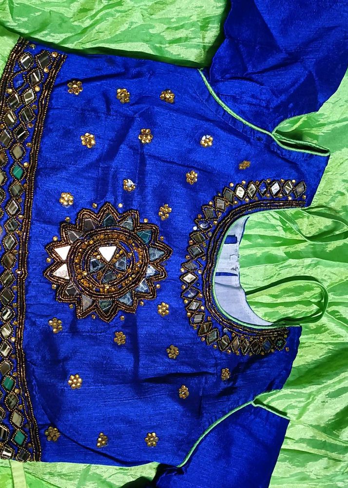 Blue Mirror Work Girl frock