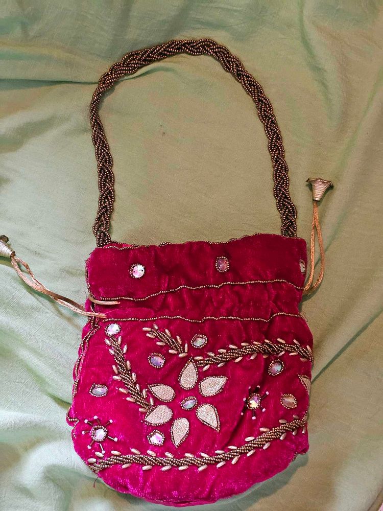Pink Heavy Potli