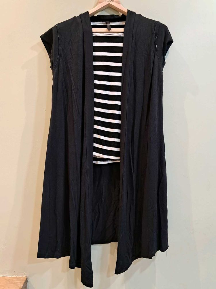 Sleeveless Black Long Top