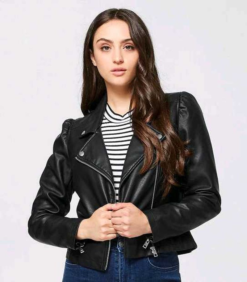 Stylish Black Faux Leather Jacket