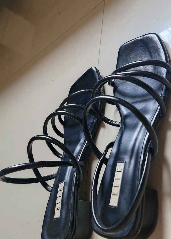 ELLE Block Black Heels
