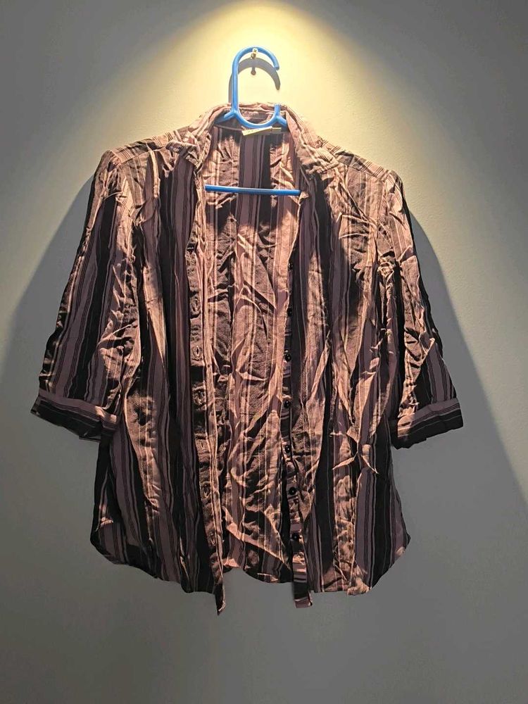 Striped Button-Up Shirt