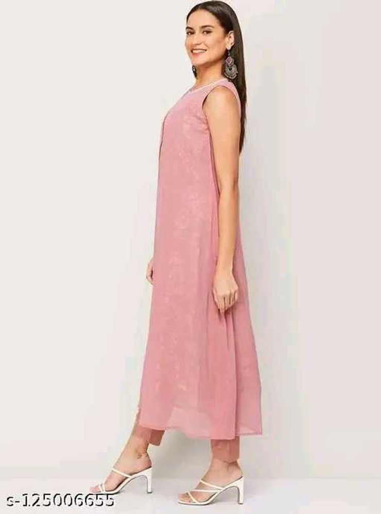 Peach Sleeveless Kurta