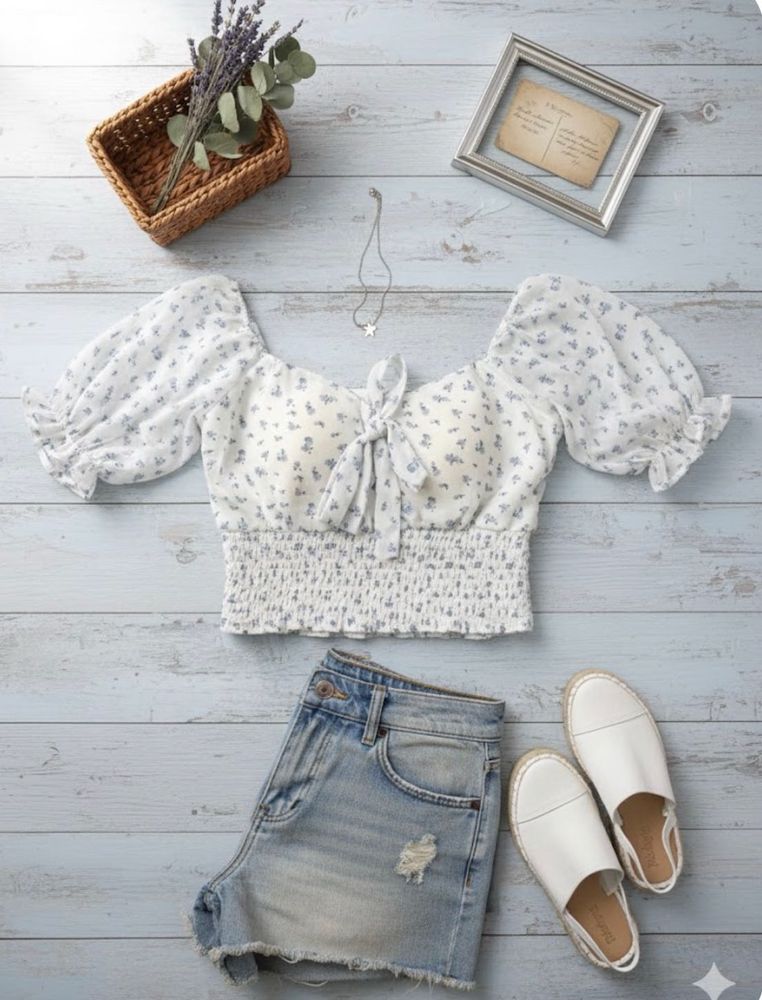 Floral Print Puff Sleeve Top