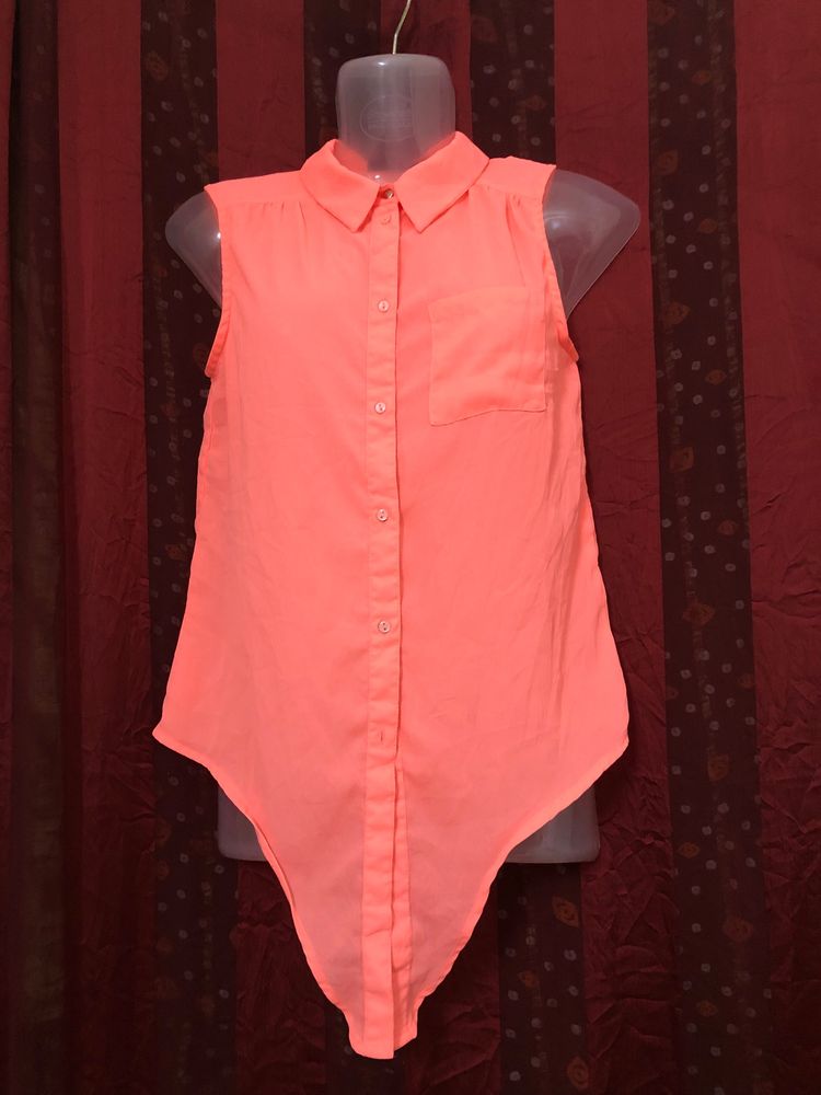 Mim Orange Sleeveless Top