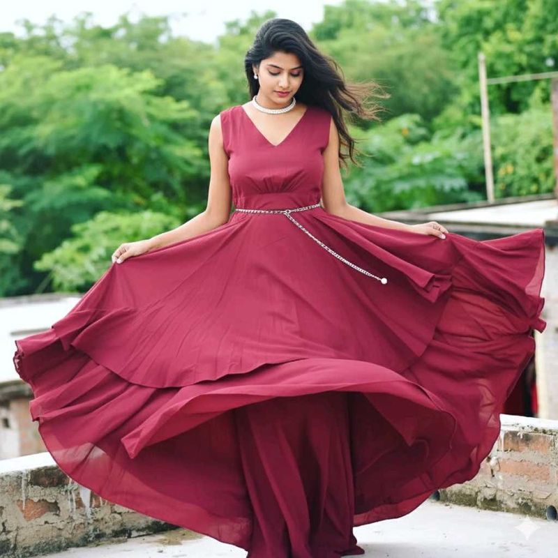 Elegant Maroon Maxi Dress