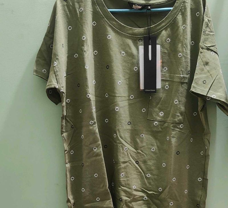 Roadster Women Olive Green Tshirt