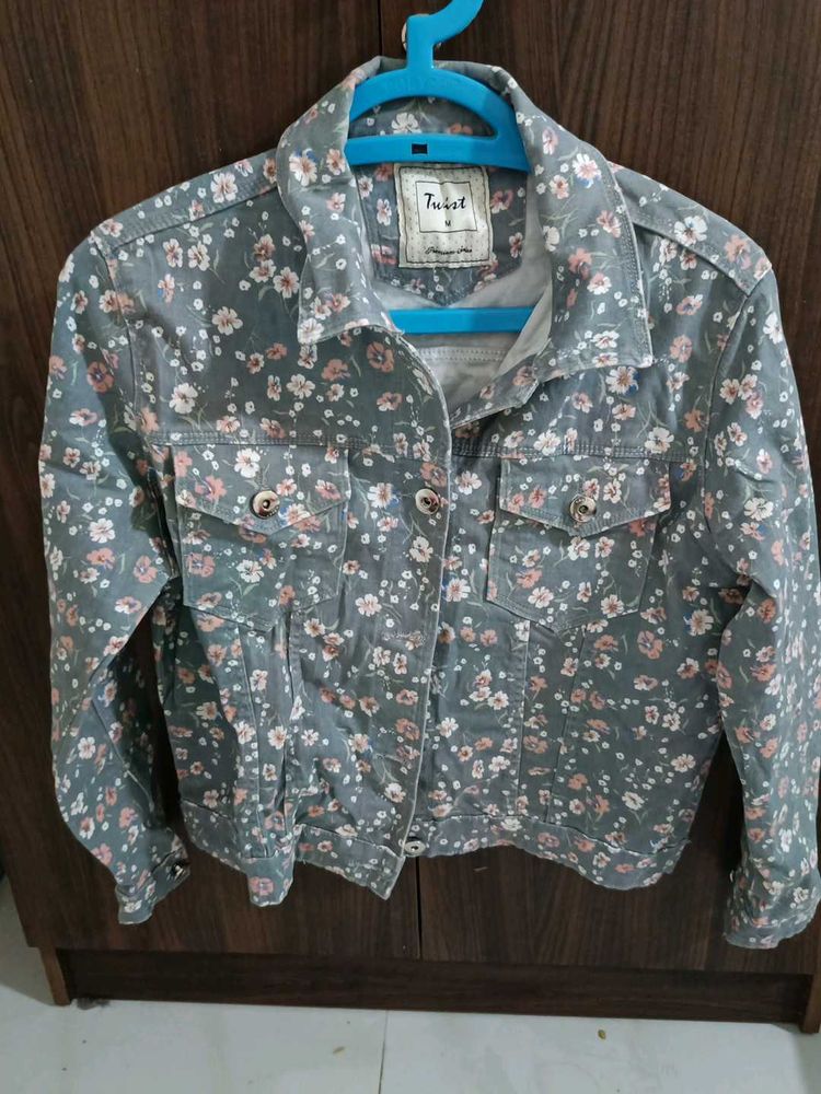 Cotton Jacket For Winter Floral Print