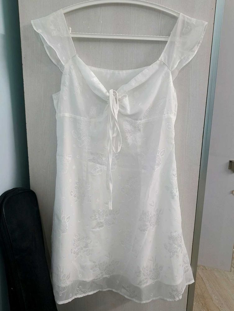 WHITE FAIRY LACE UP Dress