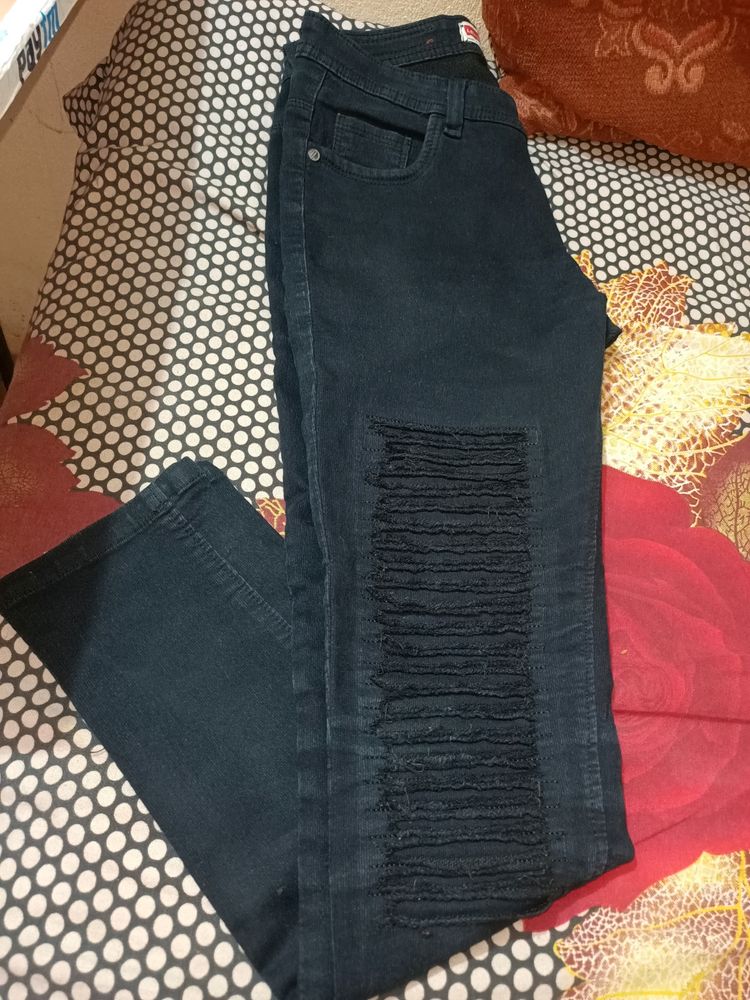 Black Rugged Jeans For Teenagers