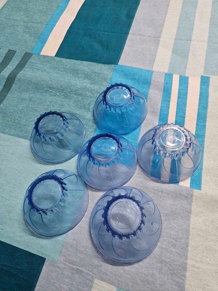 Blue glass bowls(Set of 6)