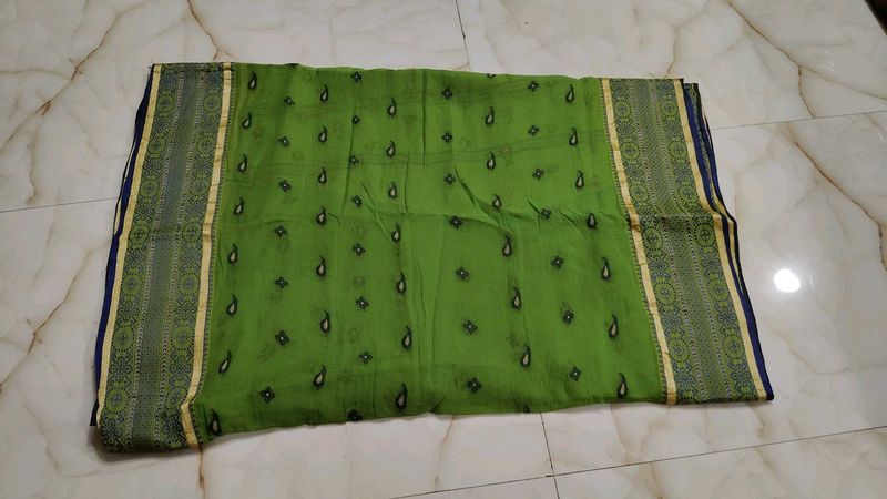 Green Printed Saree