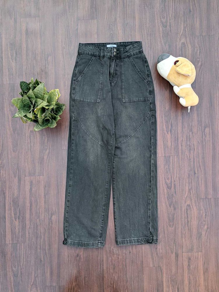 Trendy Wide Leg Denim Jeans