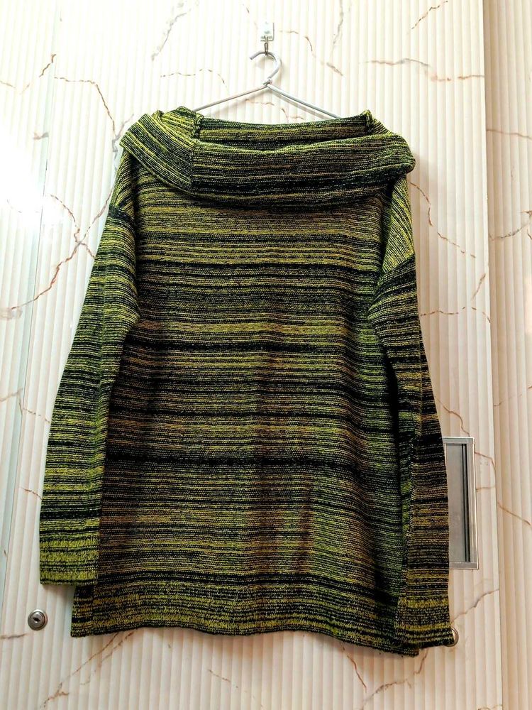 New Sweater Florocent Green And Black