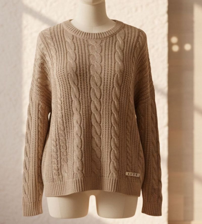 new beige classic minimal oversized sweater