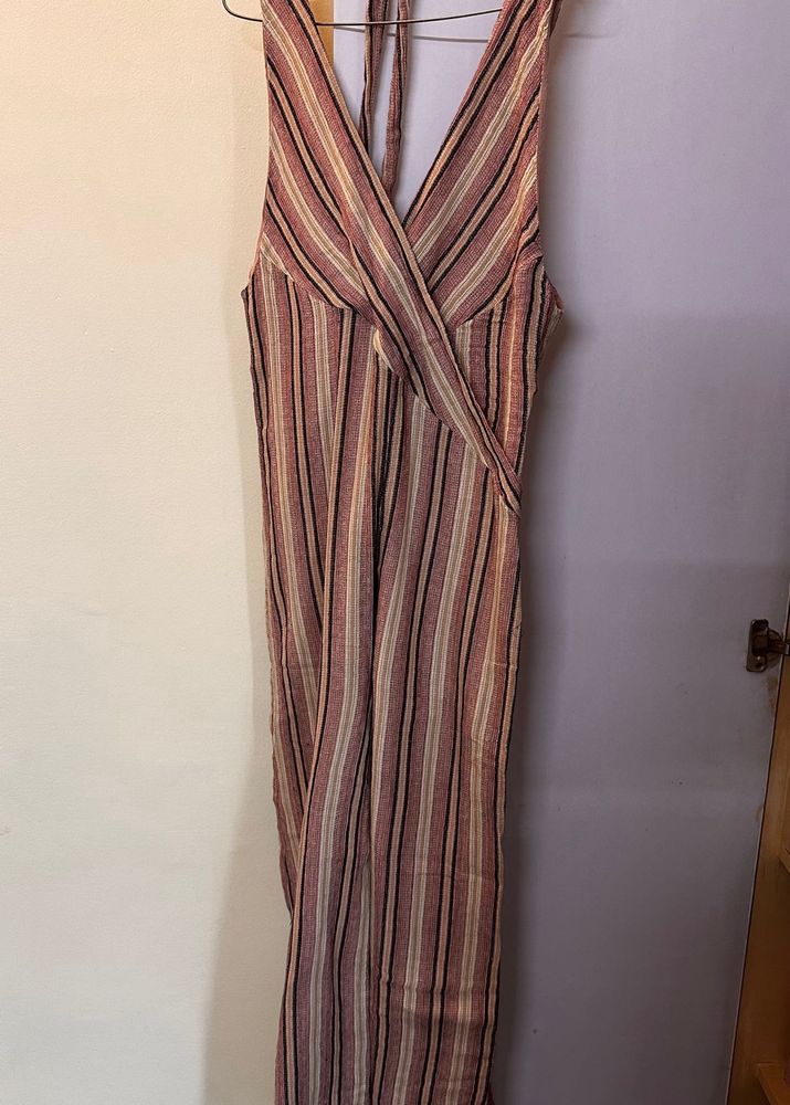 Striped V-Neck Jumpsuit