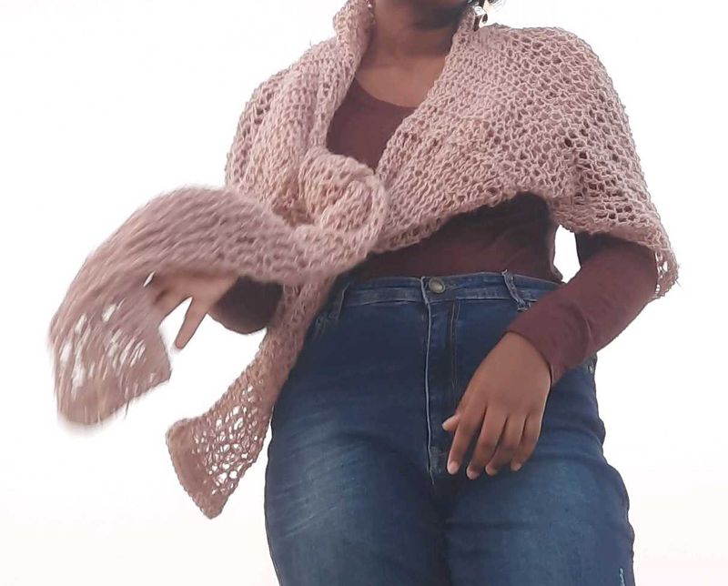 Crochet Oversized Soft Cropped Shawl And Jacket
