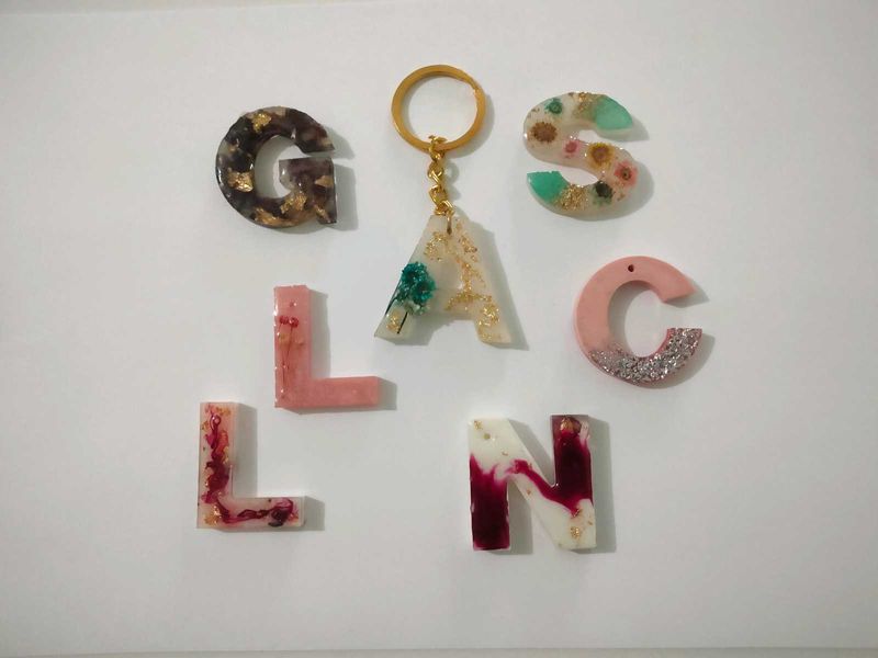 Resin Alphabet Keychain 💗