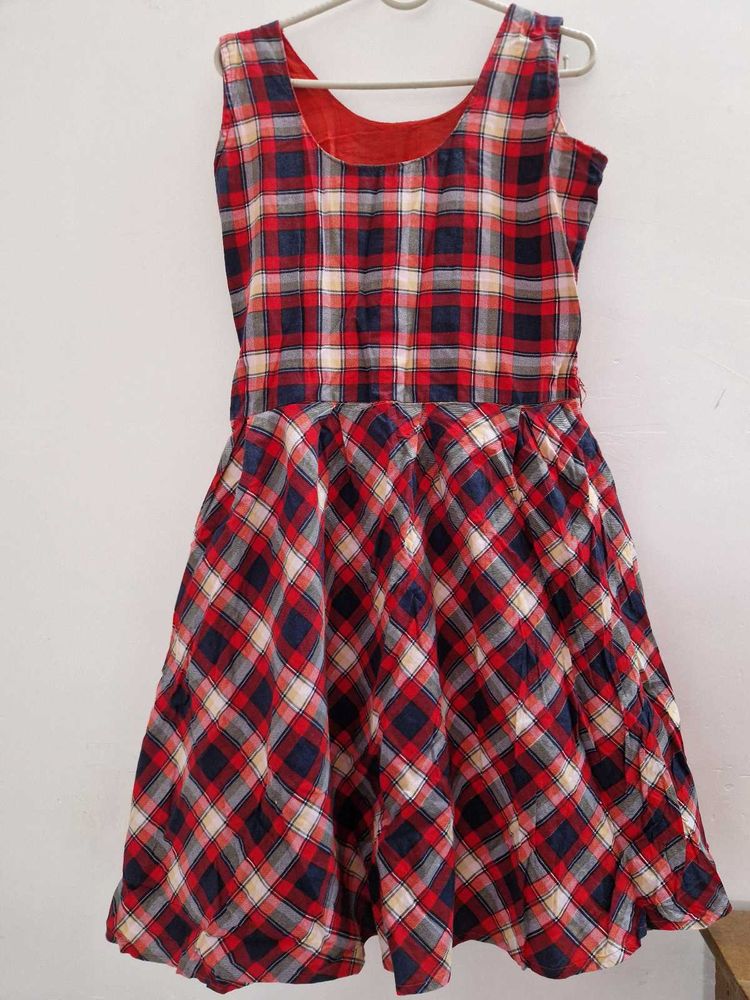 Red &amp; Blue Plaid Dress