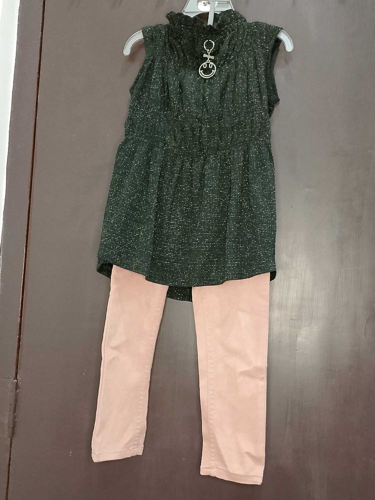 Denim Pant With A Black Top