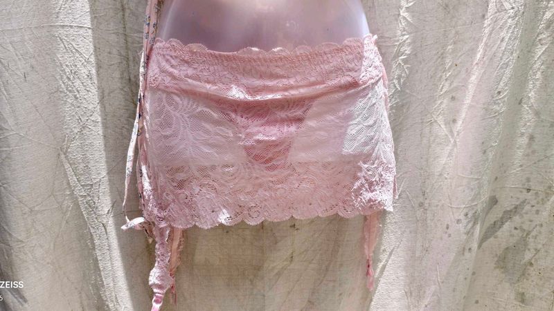 Pink Lace Lingerie Skirt