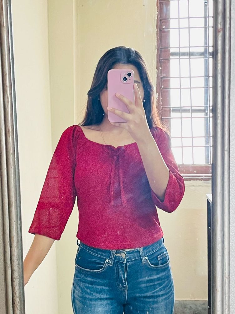 Maroon Sequence Top