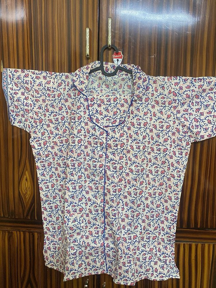Floral Print cotton night suit